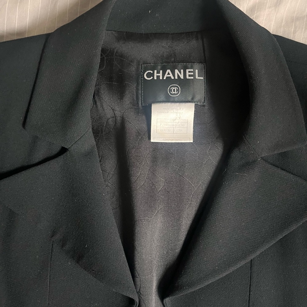CHANEL Black Women's Tailored Blazer Jacket